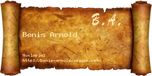 Benis Arnold névjegykártya
