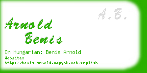 arnold benis business card